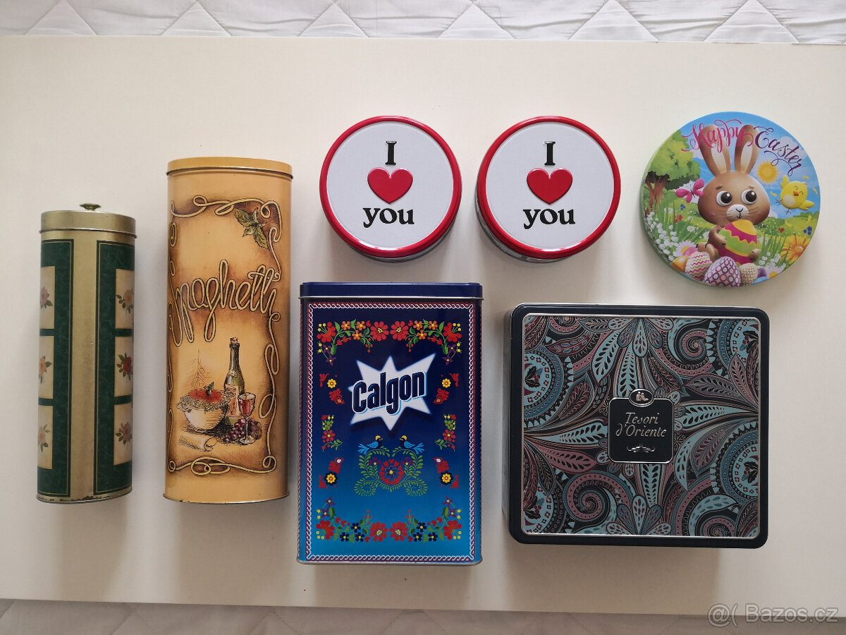 Plechové krabičky/obaly/nádobky