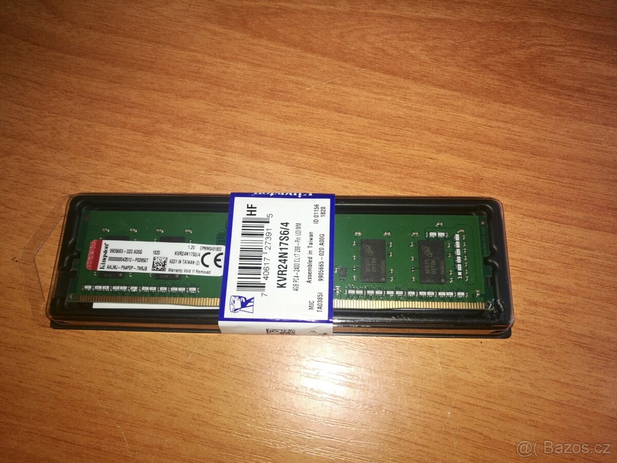 Operační paměť DDR4 Kingston 4 GB Nova zabalena
