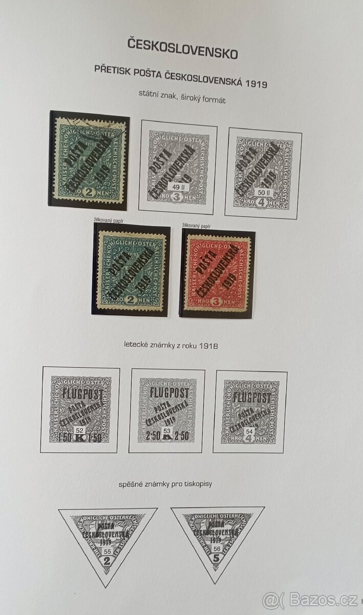 Československé známky 1918-1939