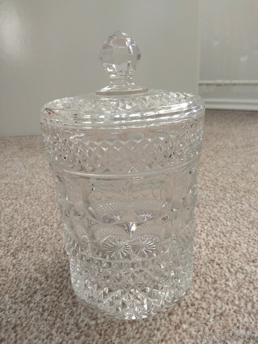 Nová retro skleněná dóza s víkem - Czechoslovakia, 1 250 ml
