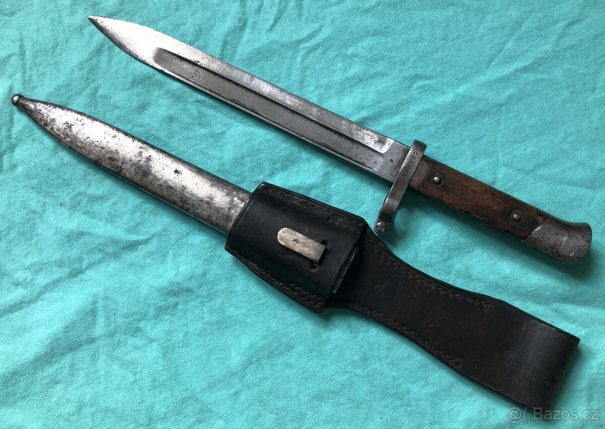 Rakousko-uherský nožový bodák M1888 – komplet
