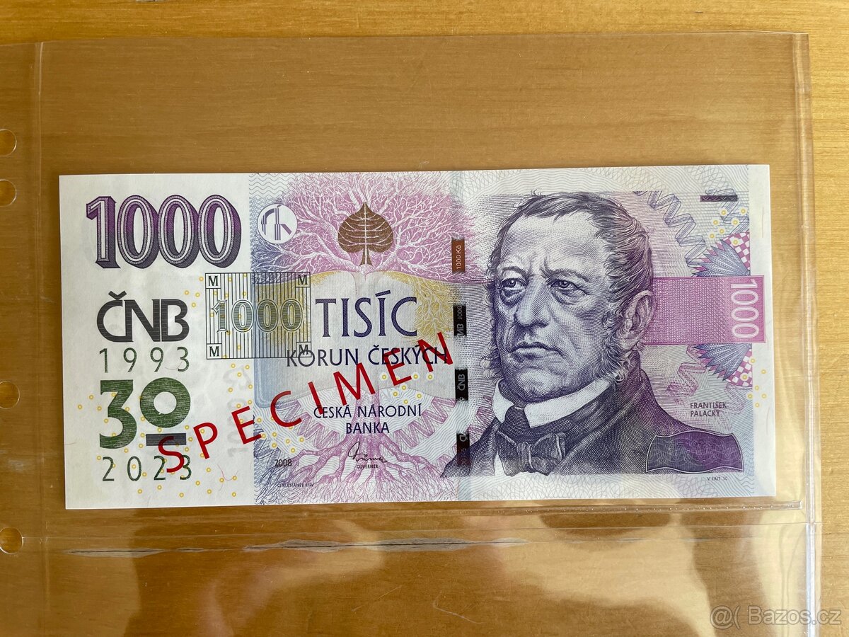Prodám 1 000,-Kč ČNB - Specimen Anulát