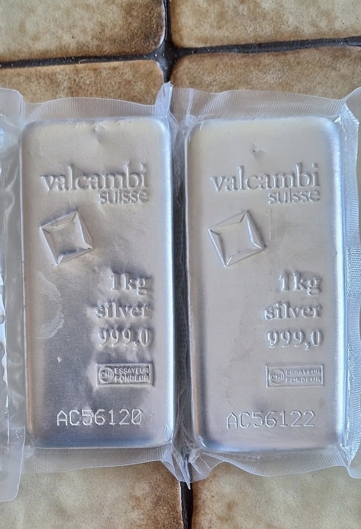 Střibrný slitek Valcambi 1kg