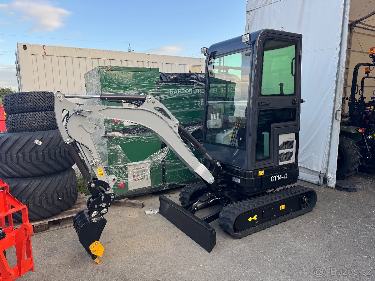 Minibagr CT14-D - 3 válec motor, kabina