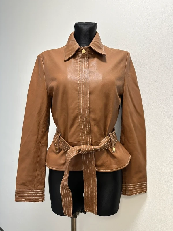 Hnědá kožená bunda Ibana