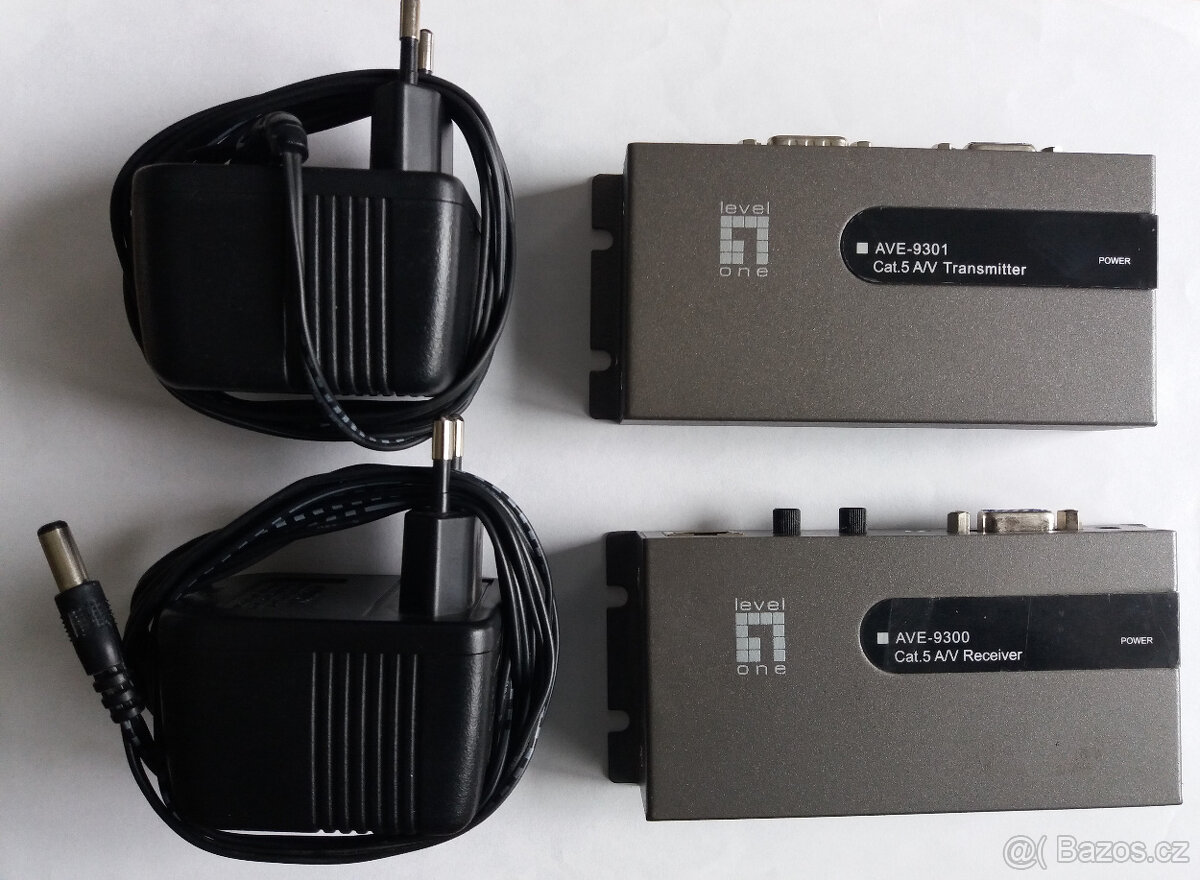 Extender Audio/Video Cat.5 Receiver + Transmitter