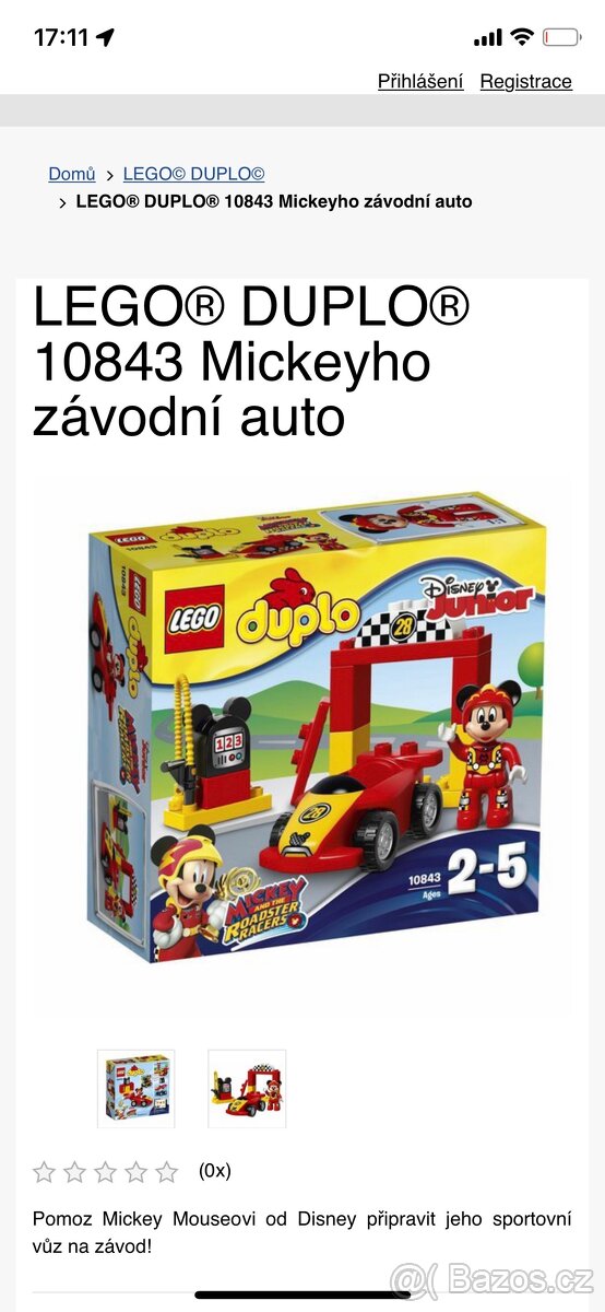 Duplo - 10843 - Mickeyho zavodni auto - vcetne krabice