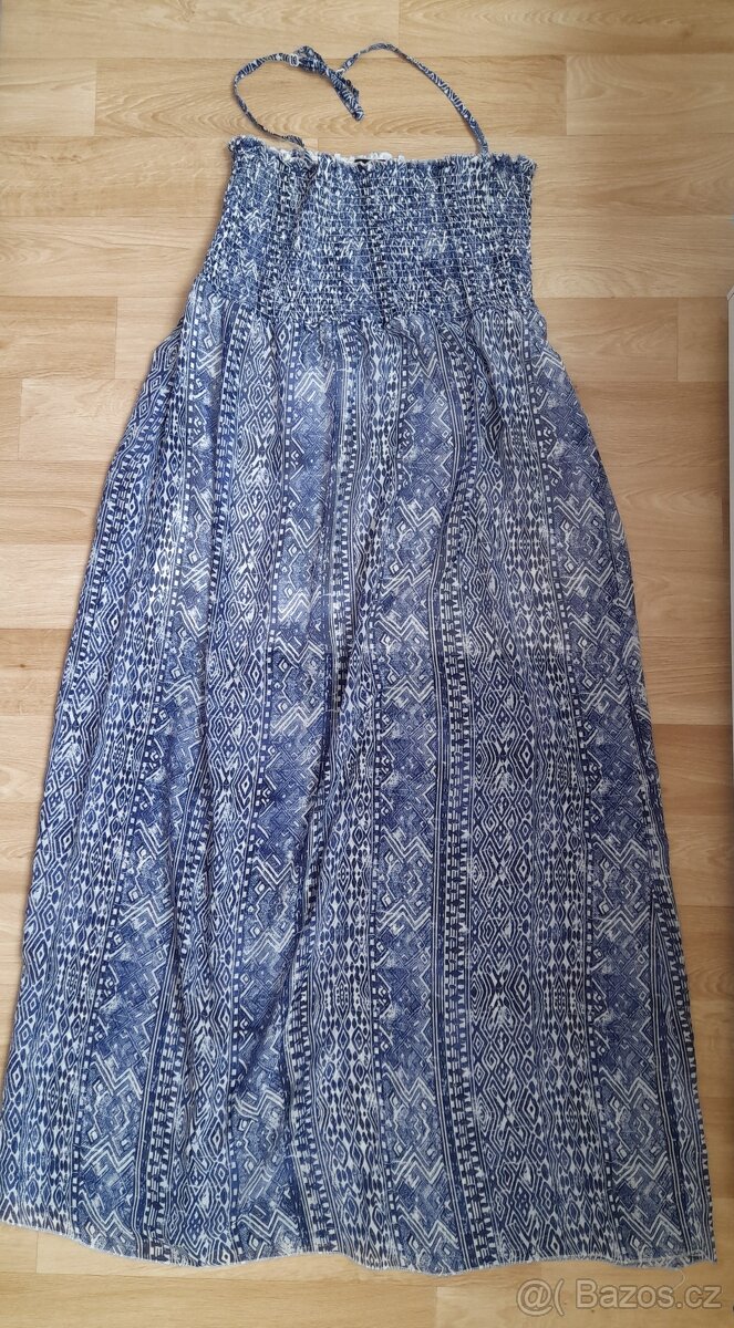 Modro-bílé vzdušné šaty vel. XXL - XXXL
