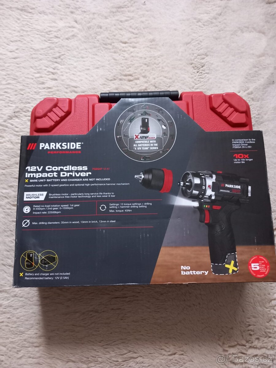 Prodám vrtačku parkside performance 12 V - nová