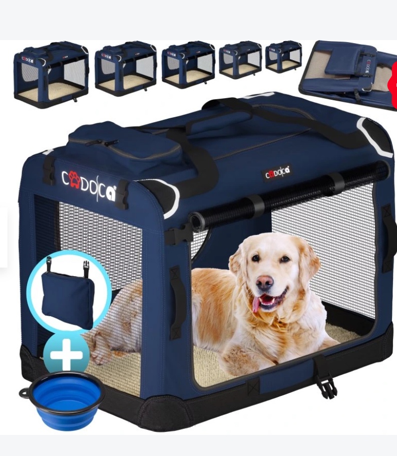 Přenosná taška pro psa XXL 90x61x65 cm - modrá