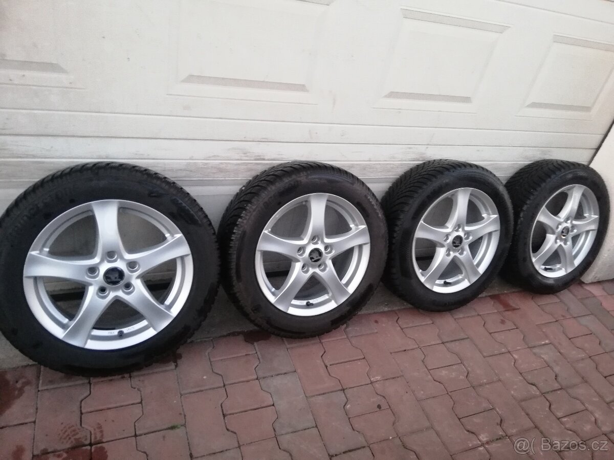 zimní alu Borbet 16" 5x112,Škoda,VW,Seat,Audi,205/55/16