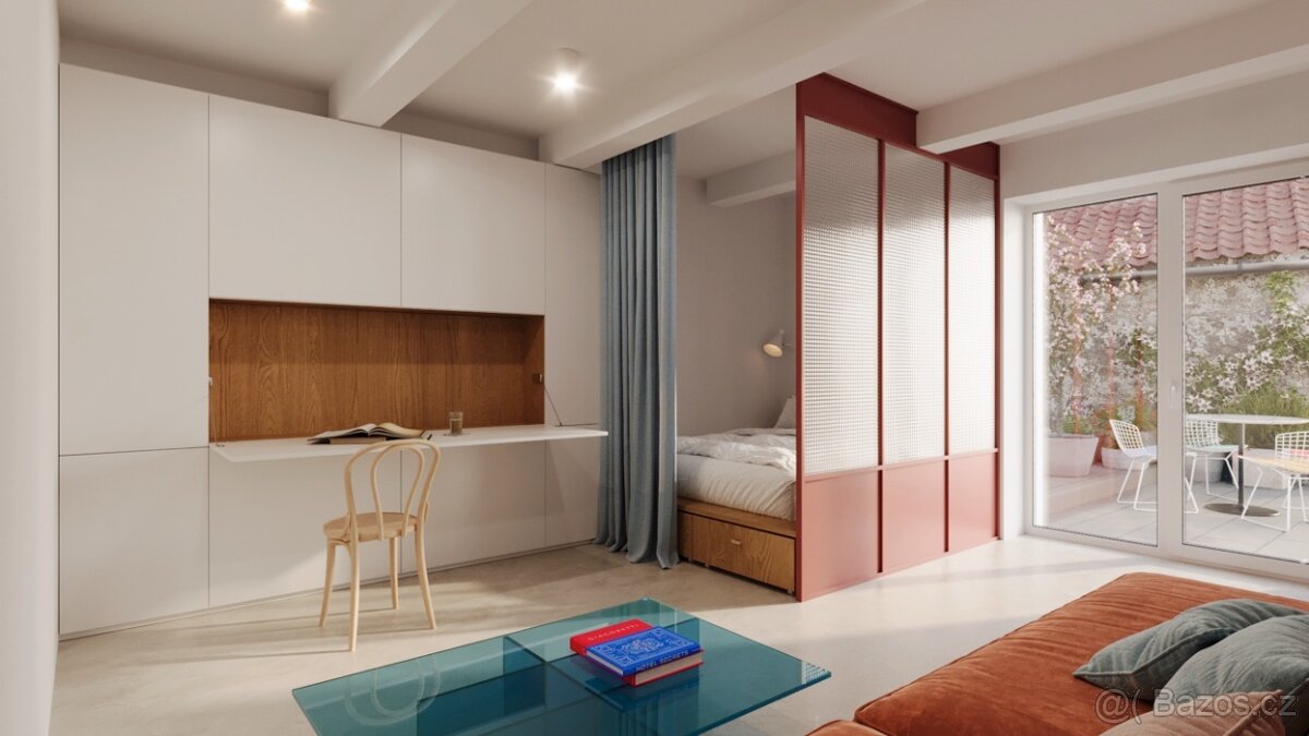 Stylový ateliér 1+kk se soukromou terasou