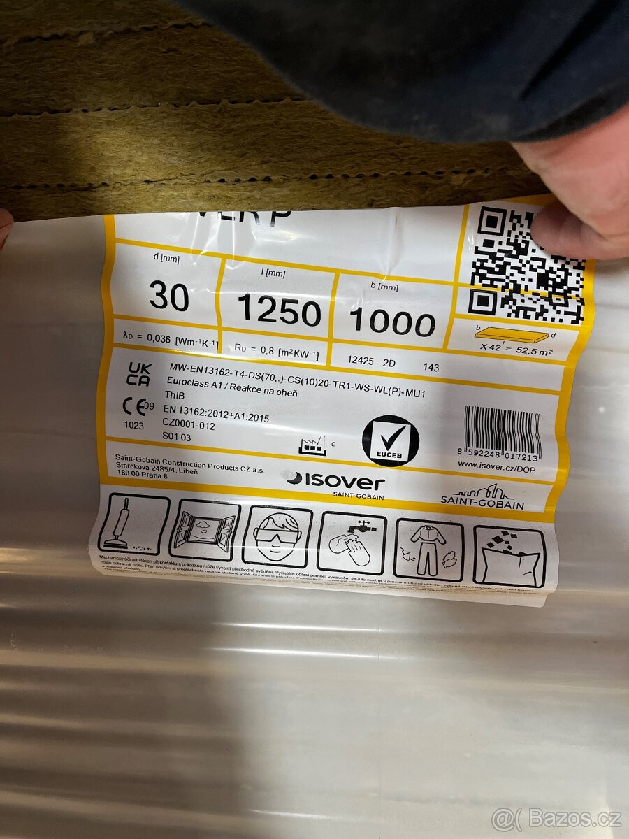 Minerální vata Isover 30mm zateplení