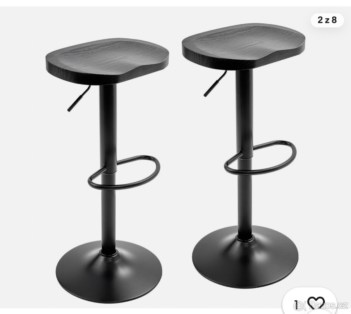 2ks dřevěné barové židle