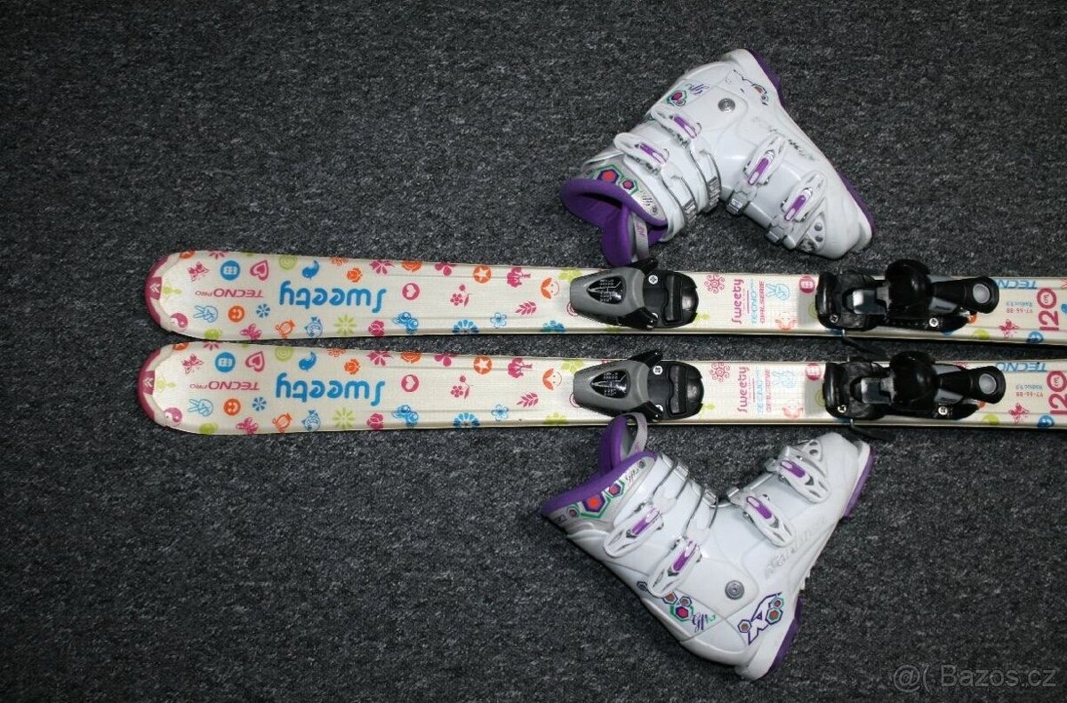 dívcí lyže tecno 120 cm , lyžáky