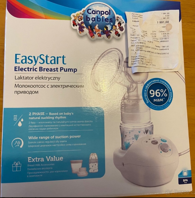 Elektrická odsavacka mléka, NEPOUŽITÁ