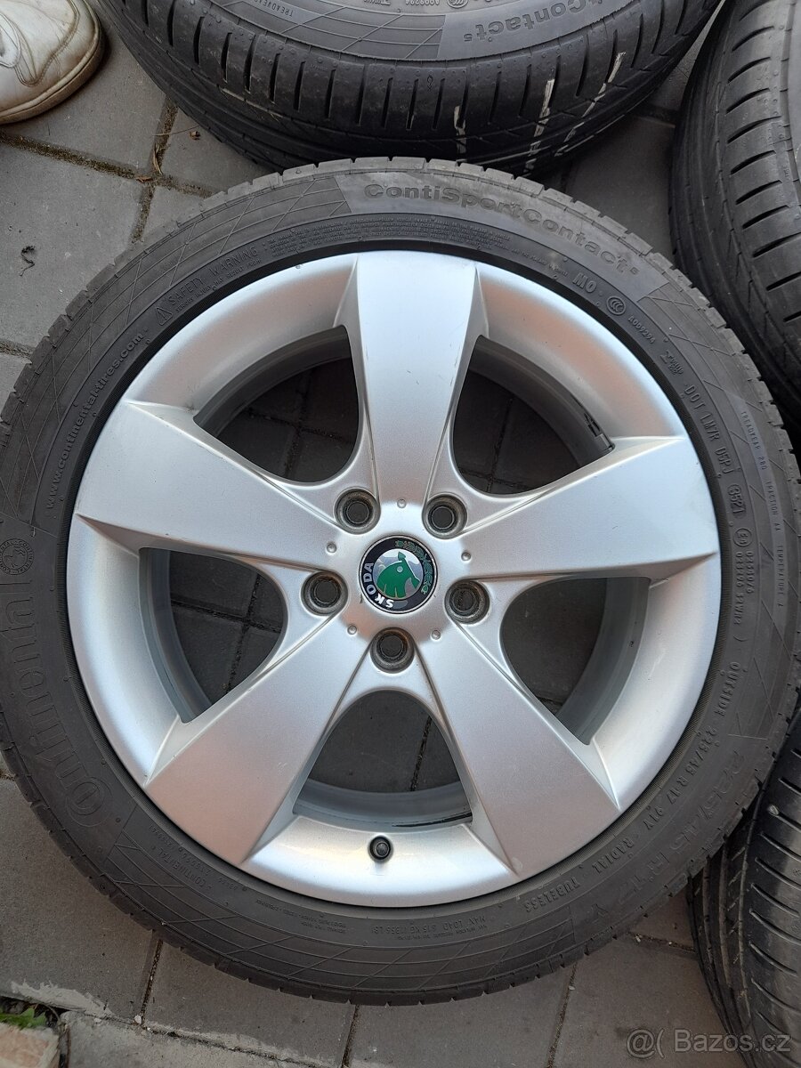 ALU KOLA ŠKODA OCTAVIA 17" 5X112 , PNEU CONTINENTAL