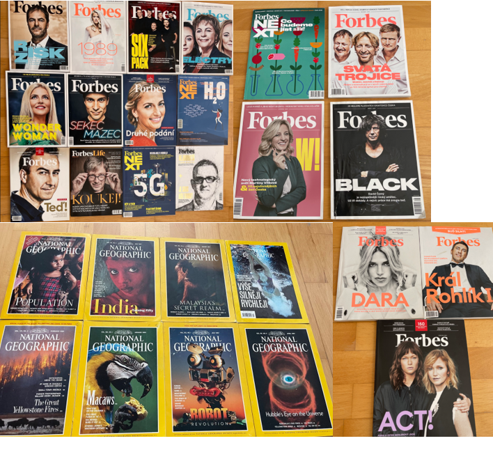 Forbes CZ + National Geographic CZ + EN, spolu 27 čísel