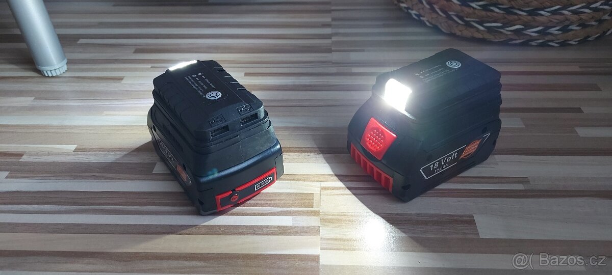 Powerbanka, Aku Bosch 18V s LED svítilnou+2USB