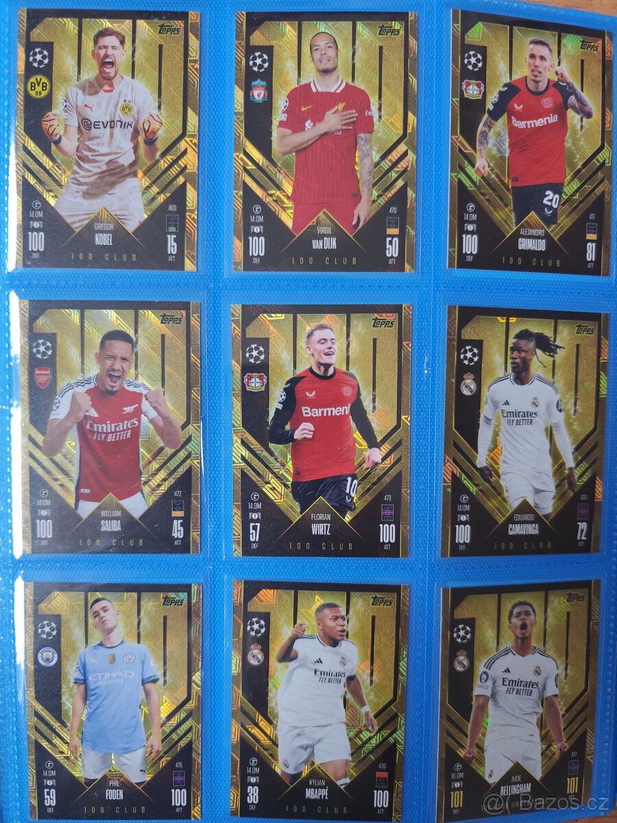 Fotbalové kartičky Match Attax 2024/25 - 100 Club