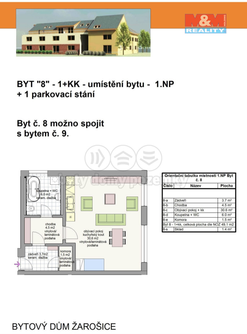 Prodej bytu 1+kk, 49 m², Žarošice