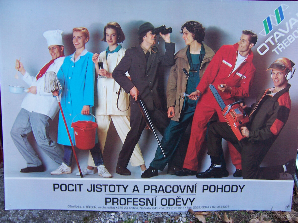starý reklamní prospekt na pracovní obleky Otavanu Třeboň