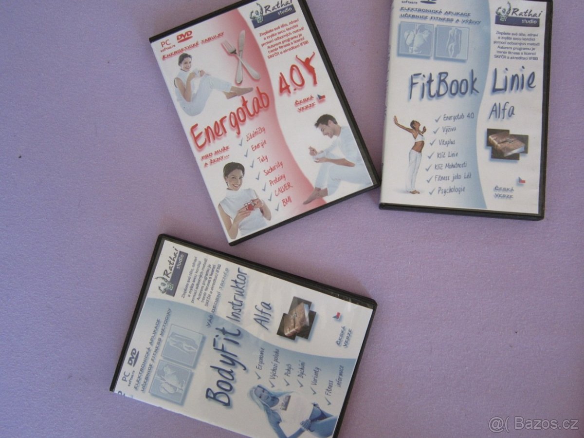 3 DVD - trénink, energetické tabulky, výživa