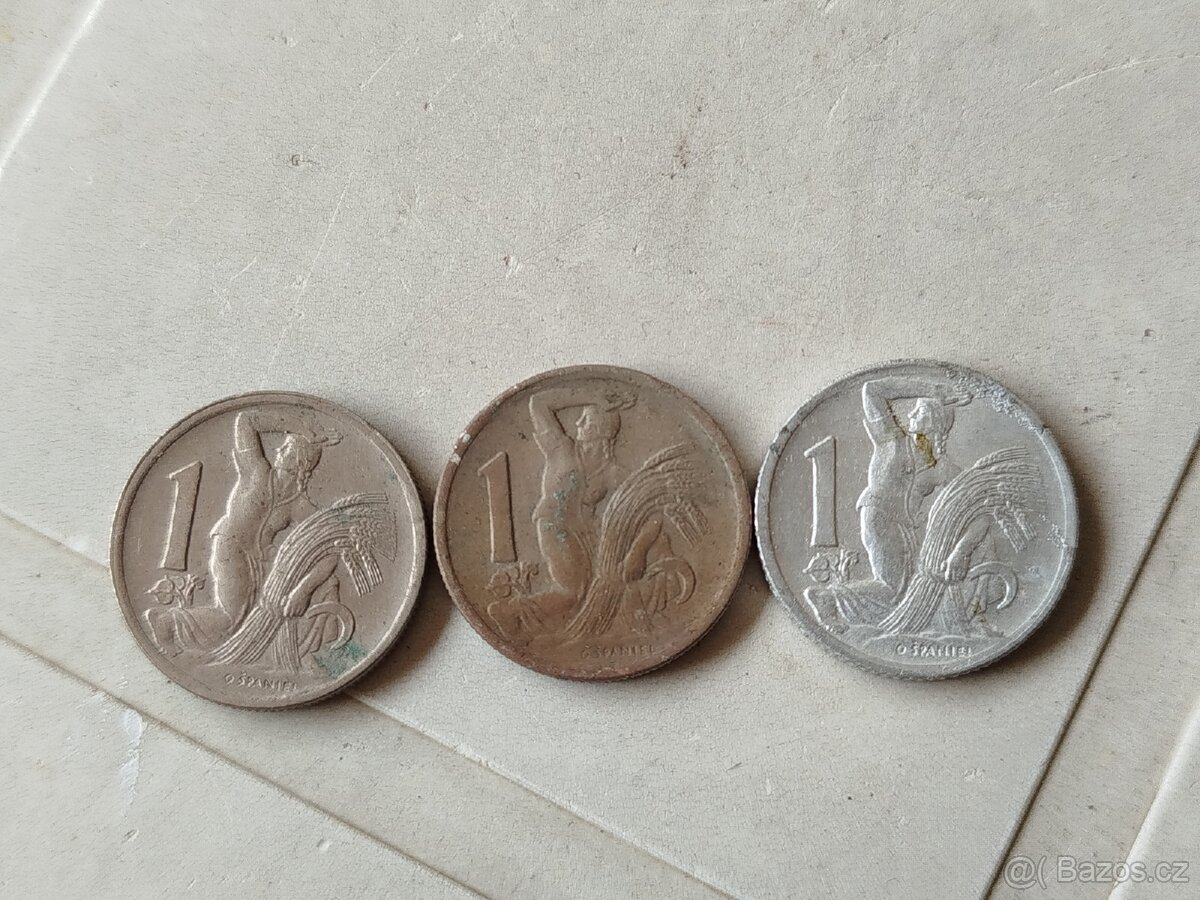 Mince 1 koruna 1946,1950