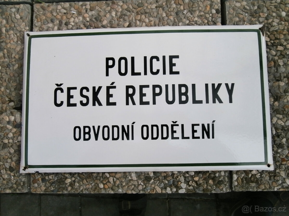 Smaltovaná cedule POLICIE ČR za 1.500 kč s poštou