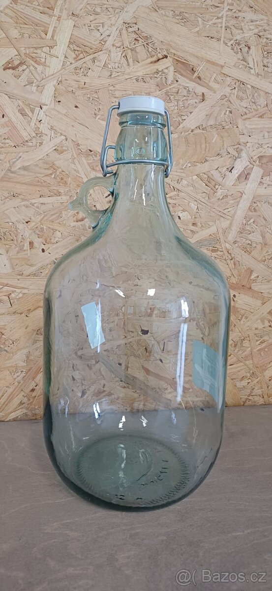 Demižon skleněný s víkem 5 l (k dispozici 12 ks)