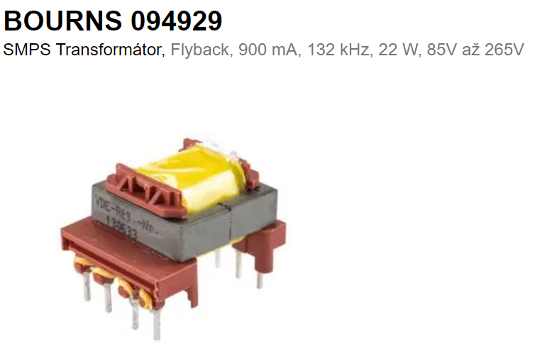 Transformátor pro flyback zdroj