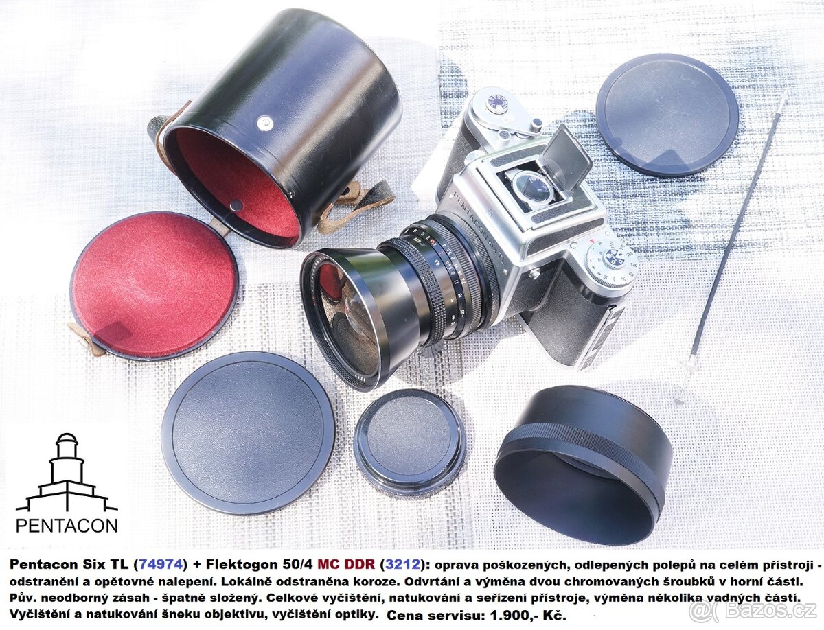 Středoformát Pentacon Six TL + Carl Zeiss Jena Flektogon 50/
