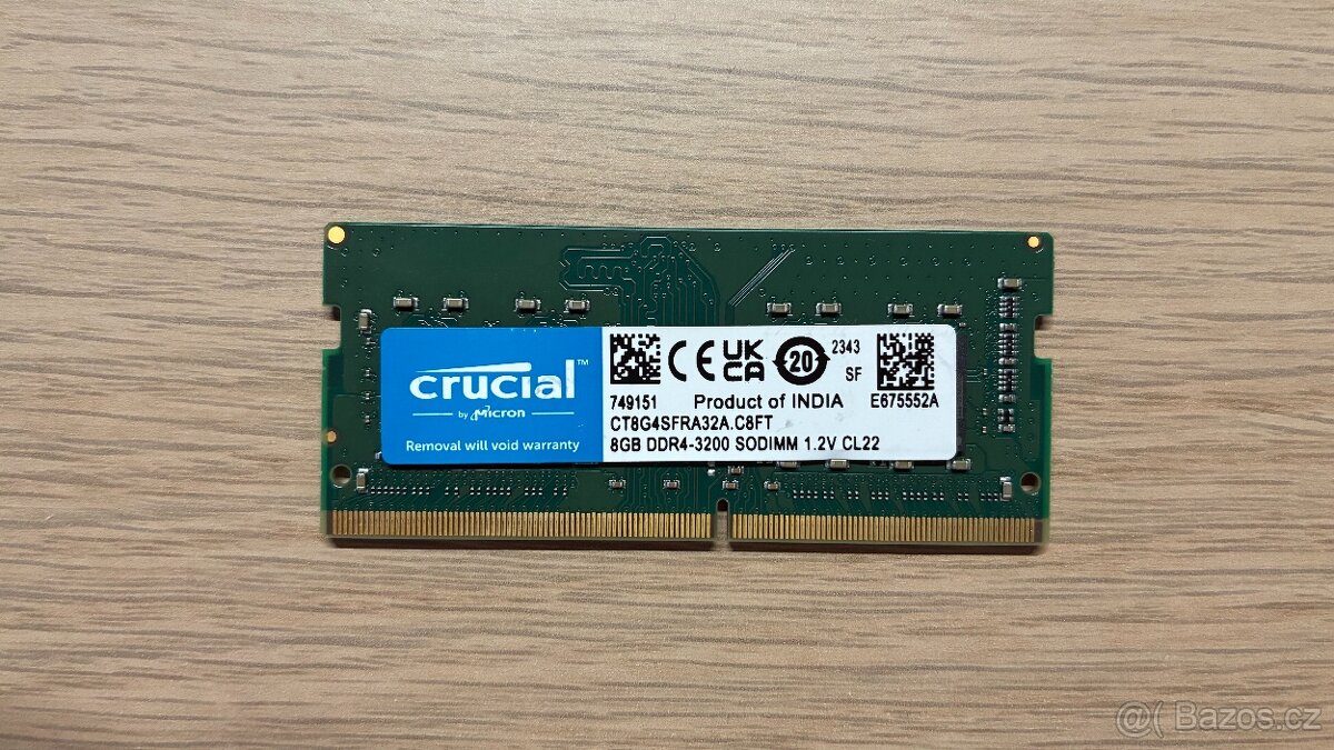 Paměť RAM 8GB DDR4-3200 Crucial
