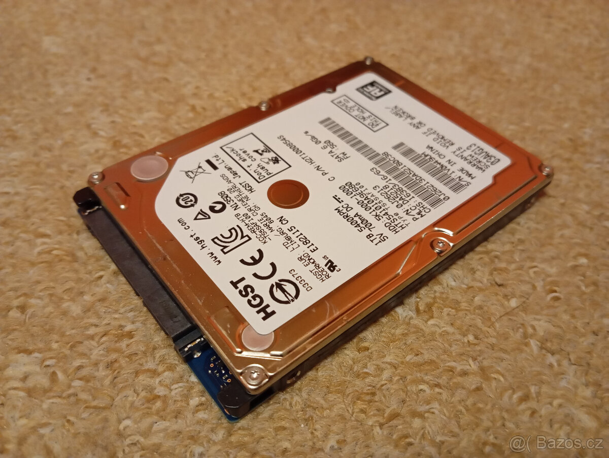 HDD disk 1TB, 2,5", minimálně používaný, otestován