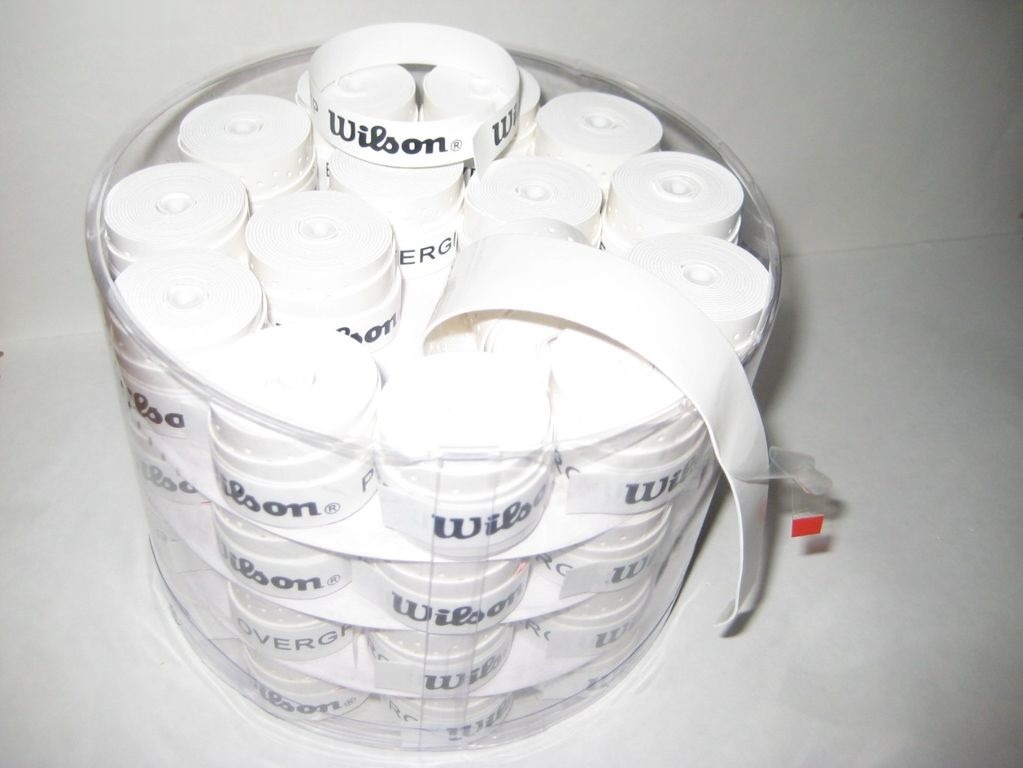 Omotávky na rakety Wilson (černé a bílé), overgrip.