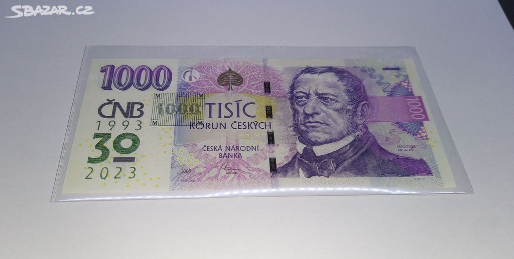 1000 Kč ČNB S PŘÍTISKEM - 30 LET MĚNOVÉ ODLUKY