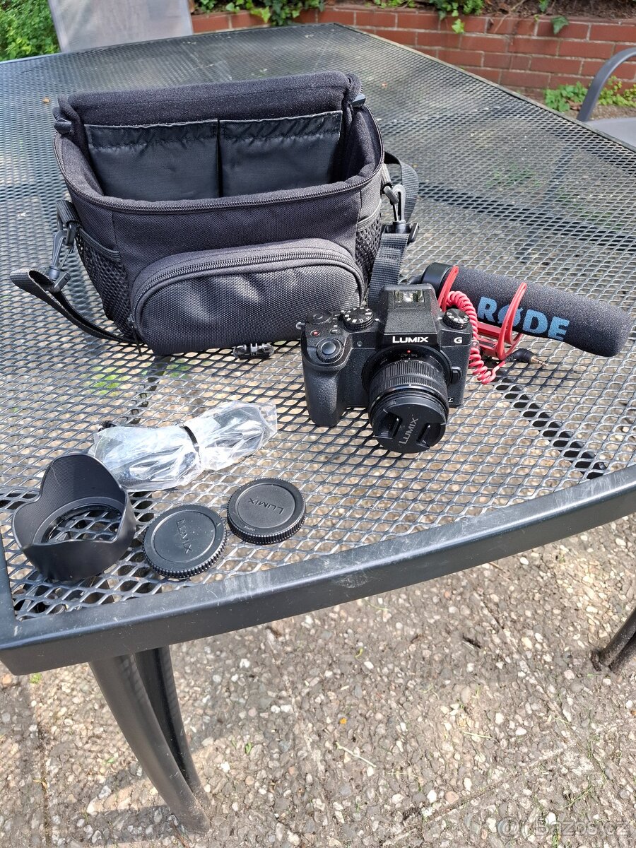 🎥 Panasonic Lumix G7 + objektiv H-FS1442A + Rode mikrofon +