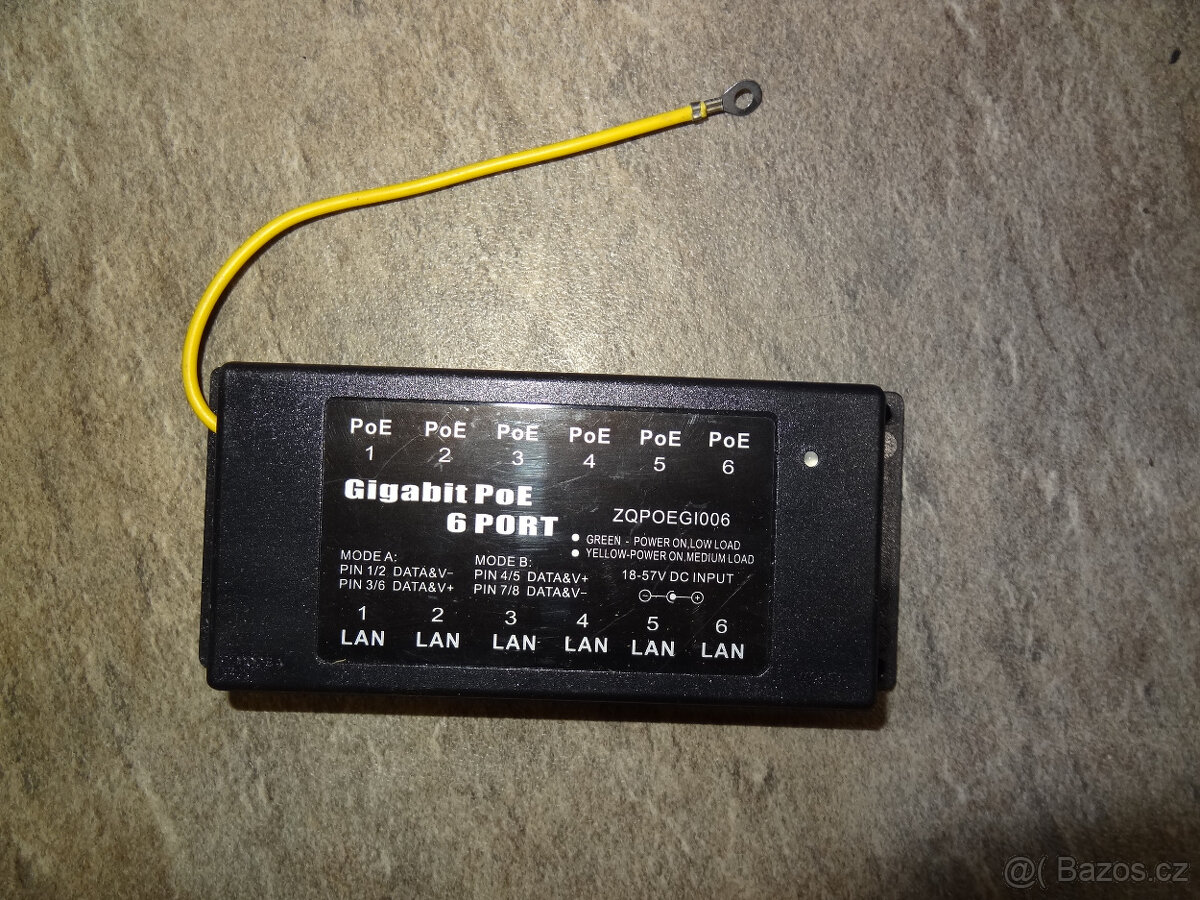 multi PoE injektor panel Extralink 6 Portový Gigabit 6x 1000