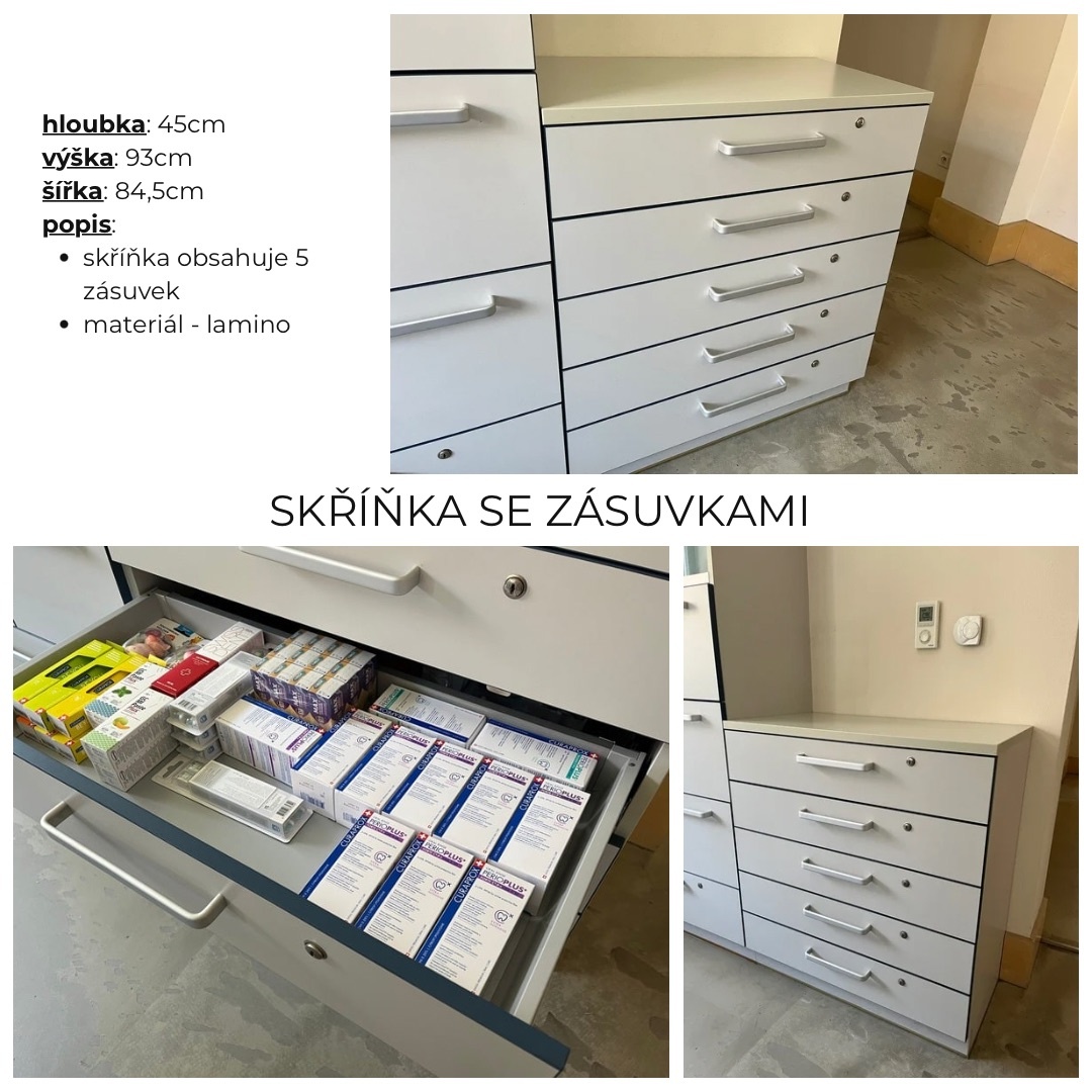 Šuplíková skříňka ze zubní praxe