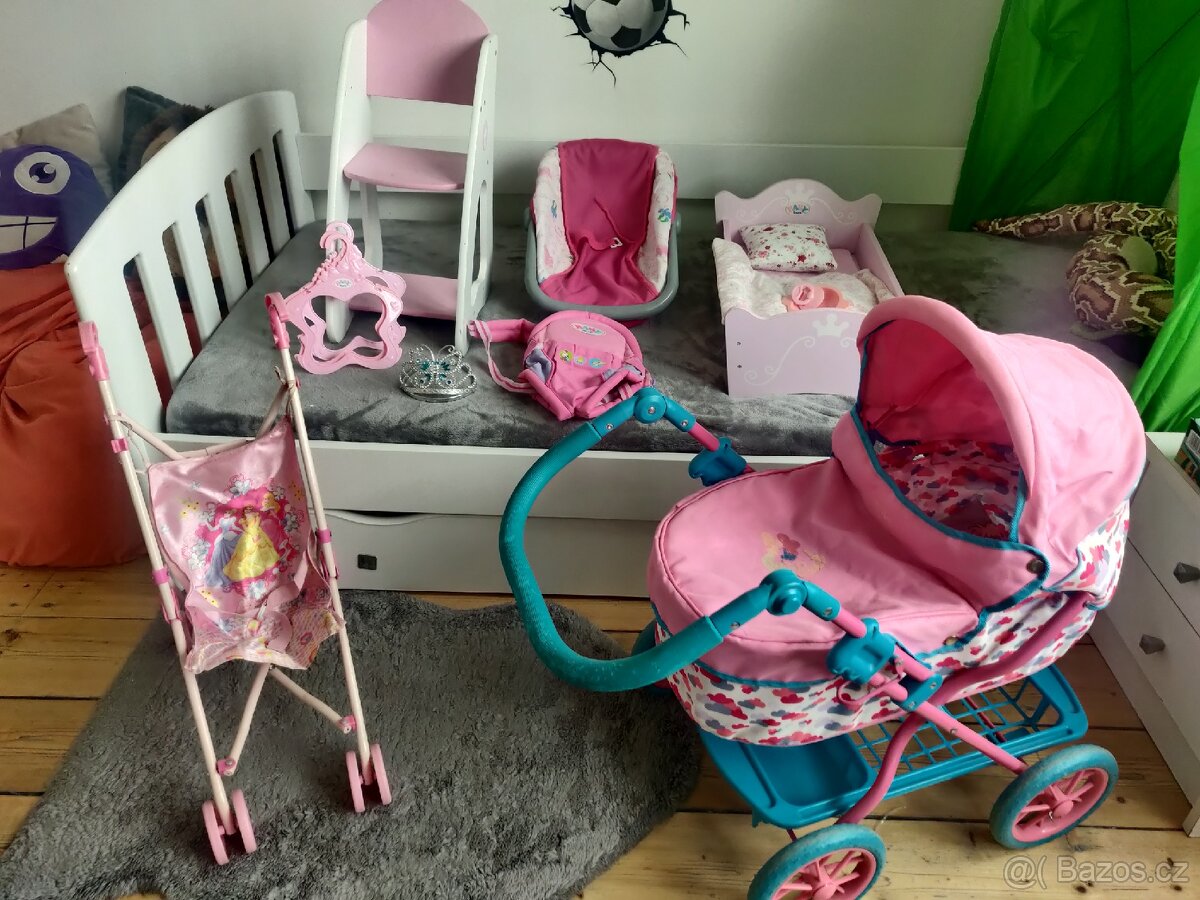 Babyborn set kočárek nosítko sedačka postýlka
