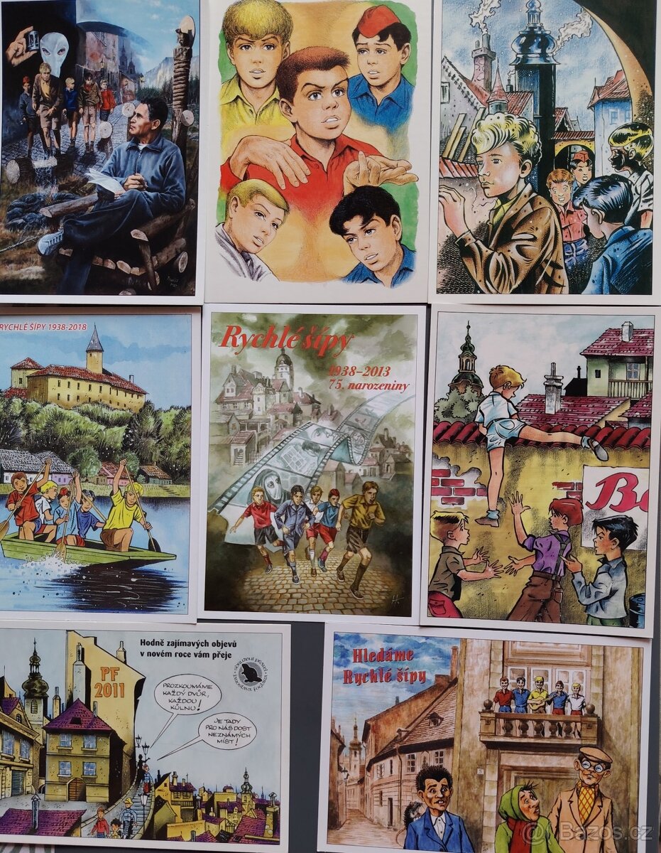 Prodám kreslené pohlednice Rychlé Šípy