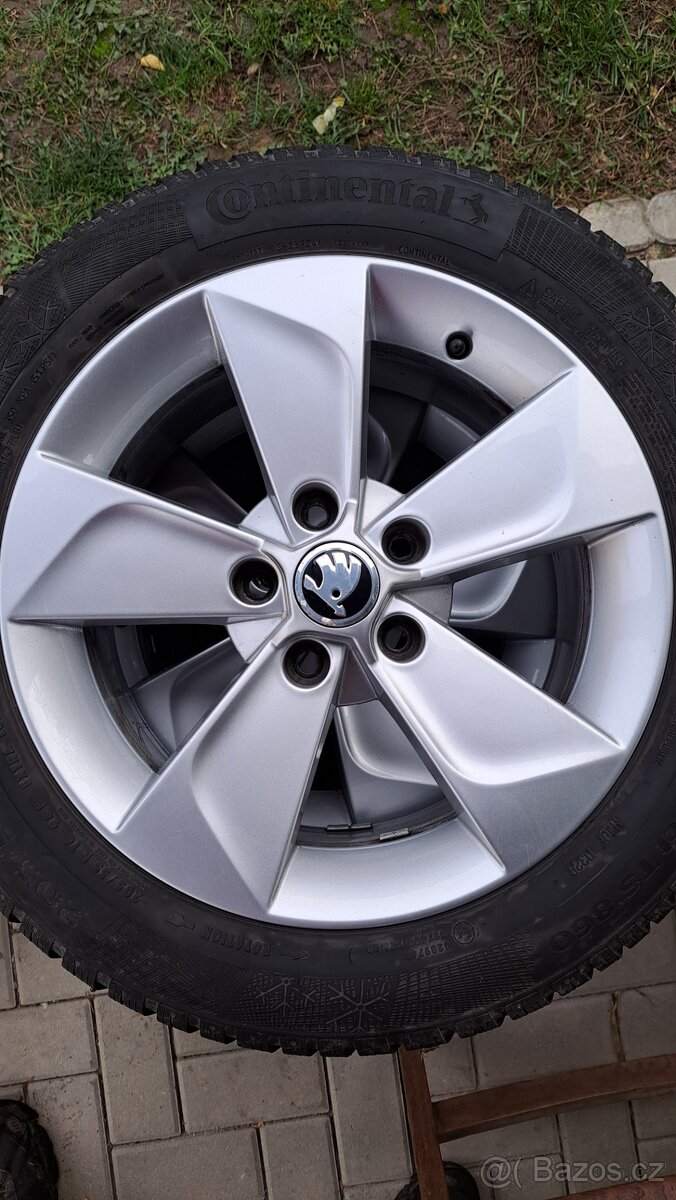 Originální alu Škoda + zimní Continental
