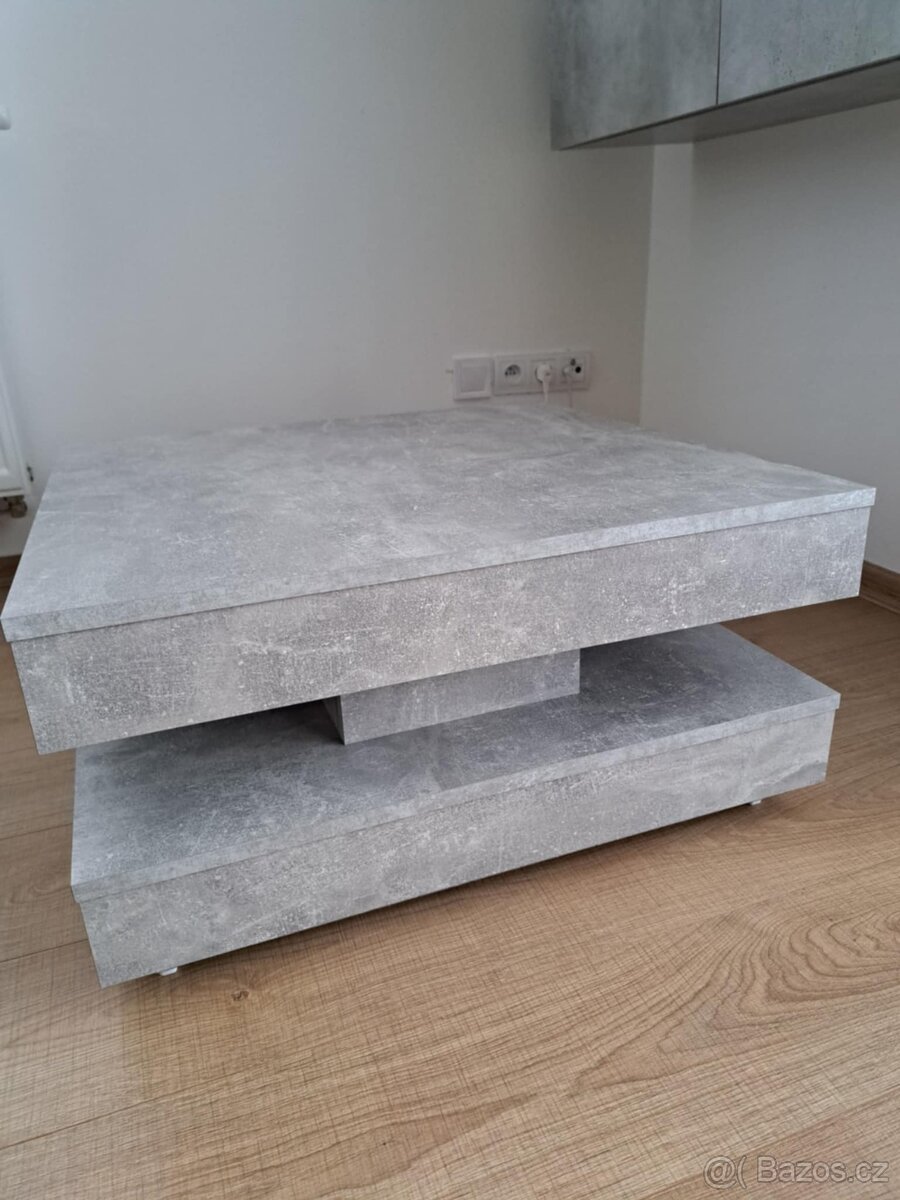 Konferenční stůl - otočný|dekor beton