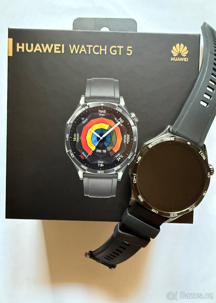 Huawei Watch GT 5 46mm Active Blk top, záruka, nikdy ve vodě