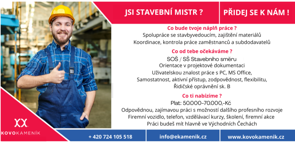 PARŤÁK STAVBYVEDOUCÍHO / STAVEBNÍ MISTR - PCE, HK