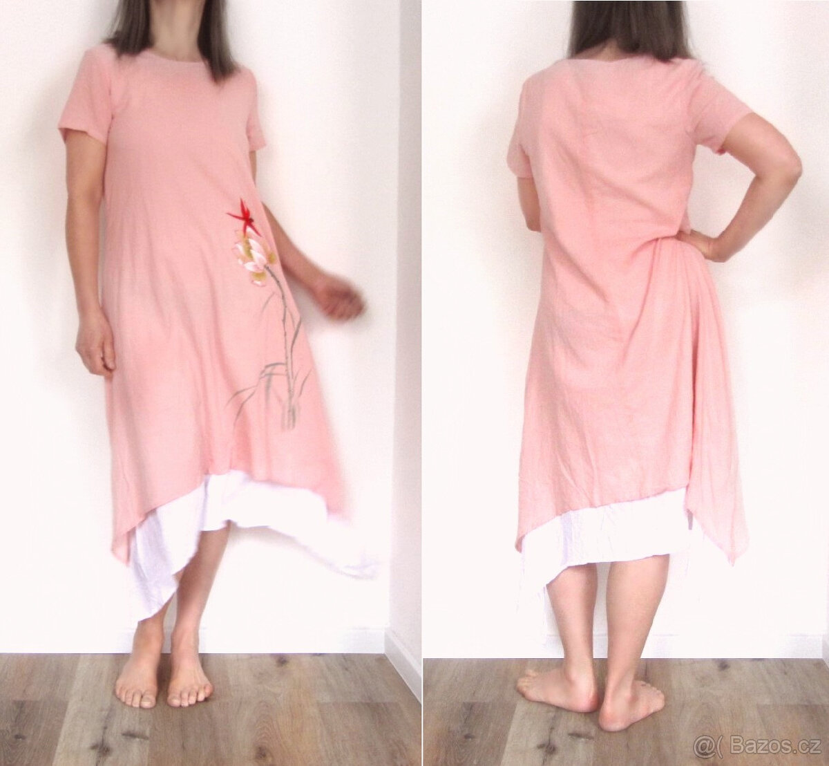 Nové vrstvené šaty s malbou