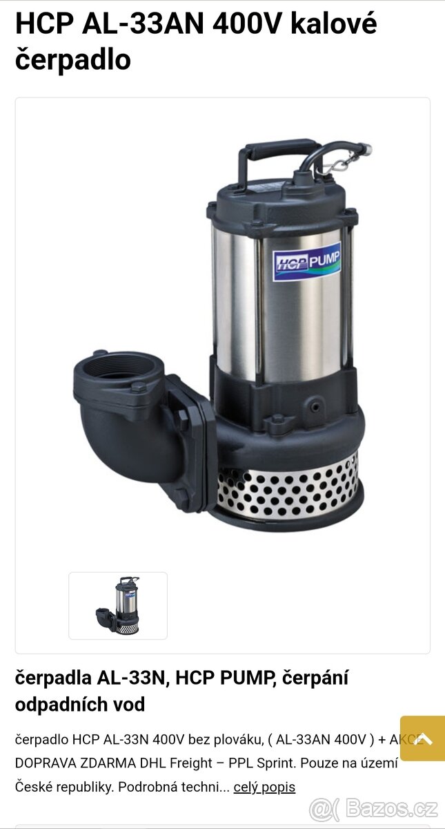 Kalové čerpadlo HCP Al 33n