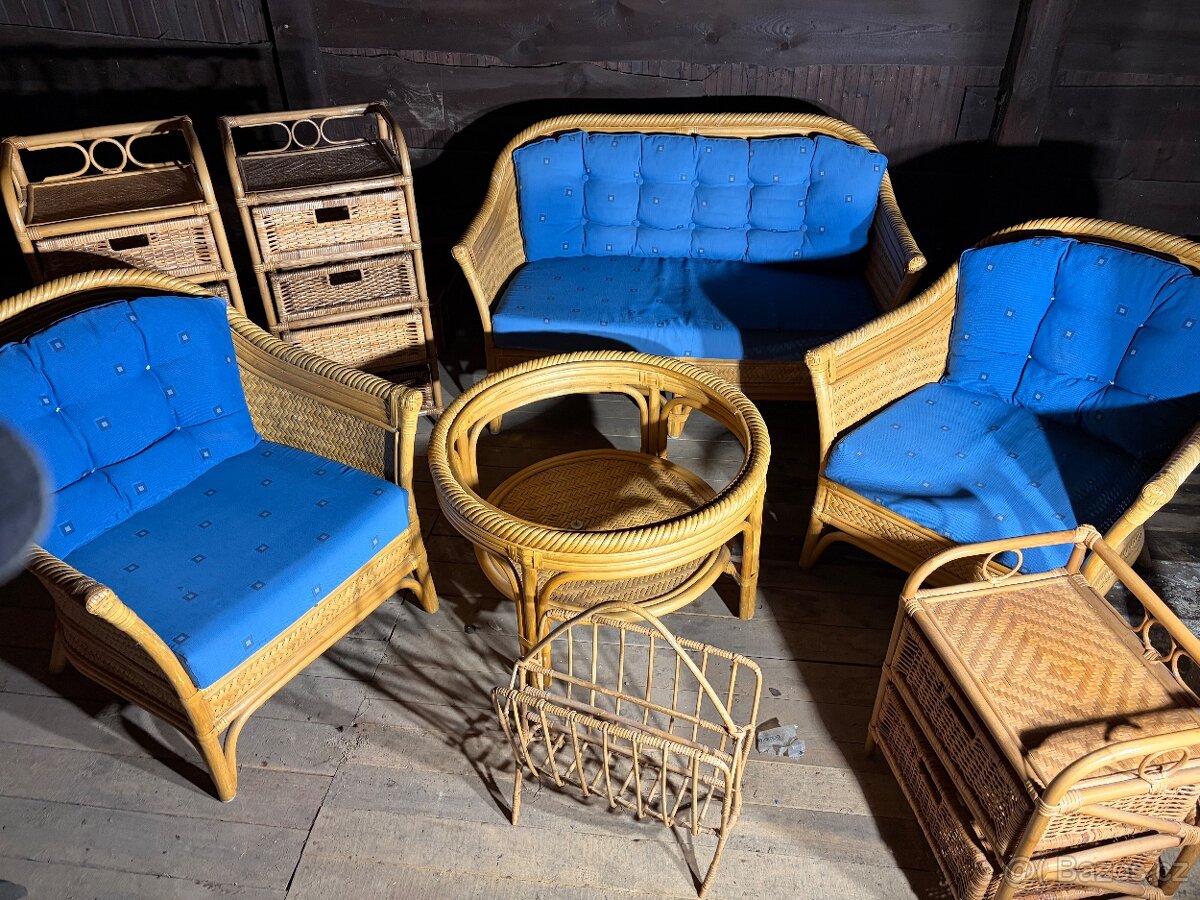 Ratanový set, zachovalý