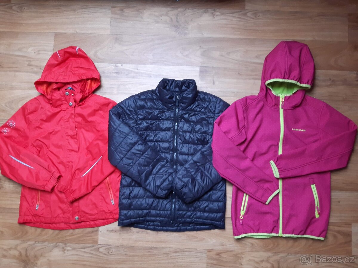 Přechodové bundy Tchibo, HM, Head na 9-10-11 let