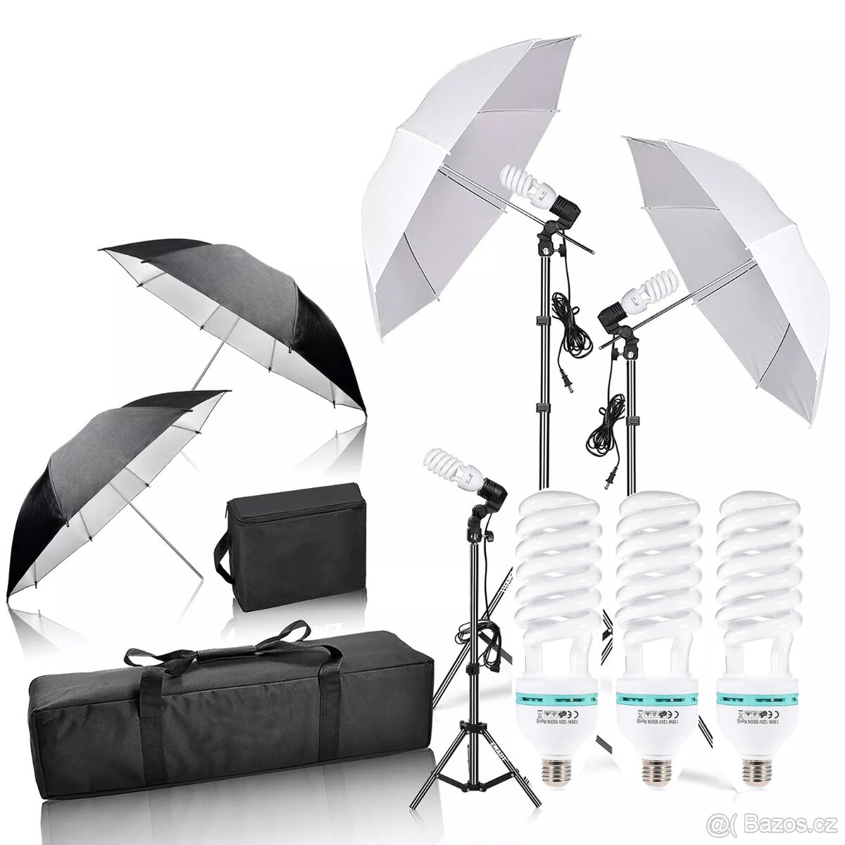 foto sada set světlo osvětlení 4x deštník 3x světla